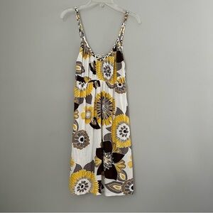 Buffalo David Bitton Yellow White Brown Floral Dress